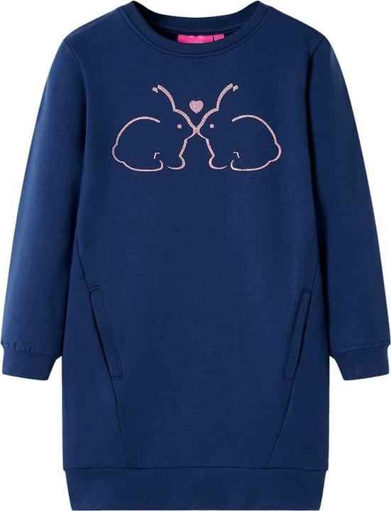 VidaXL Kinder-Pulloverkleid Marineblau 92,Material: 95 % Baumwolle (92)