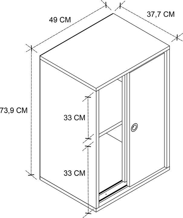 Image du produit VCM Büroschrank Aktenschrank Ulas 2fach (49 x 38 x 74 cm)