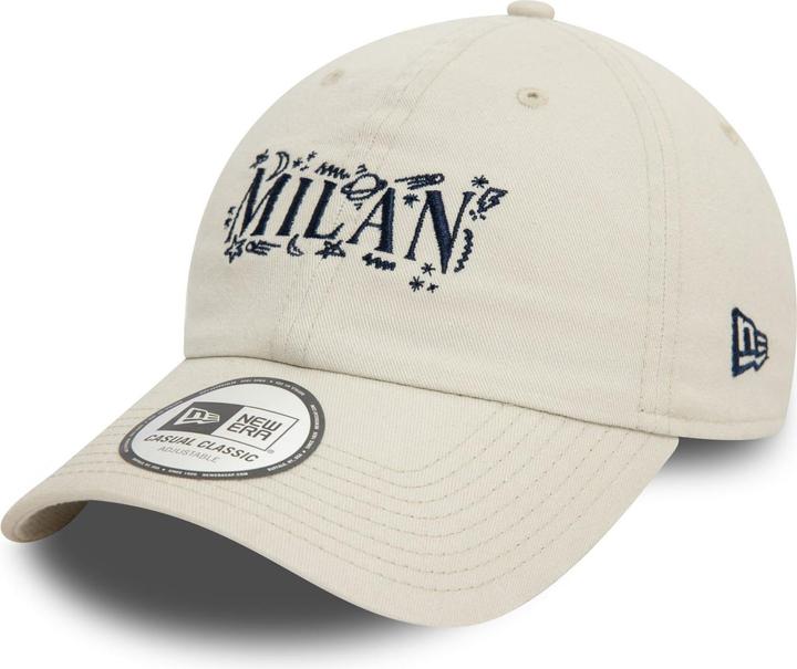 Actual product image New Era 9Twenty Adjustable Cap - SCRIBBLE AC Milan beige