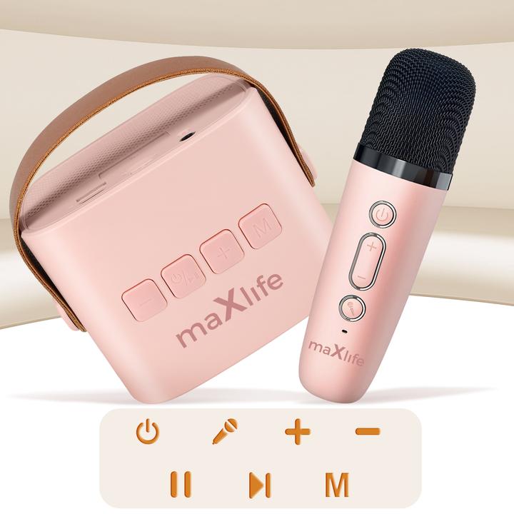 Actual product image Maxlife Bluetooth karaoke speaker MXKS-100 pink (5 h)
