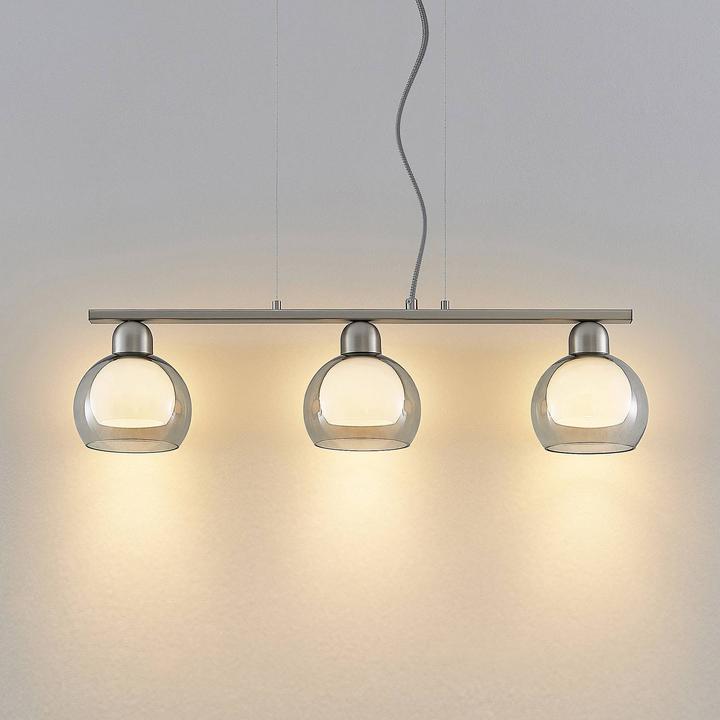 Actual product image Lucande Kaiya 3 pendant light L14 nickel (E14)