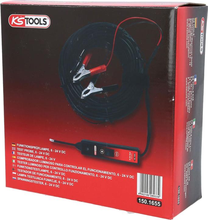 Immagine prodotto KS Tools Lampada per test funzionali, 6 - 24 V DC, lunghezza del cavo 25 m