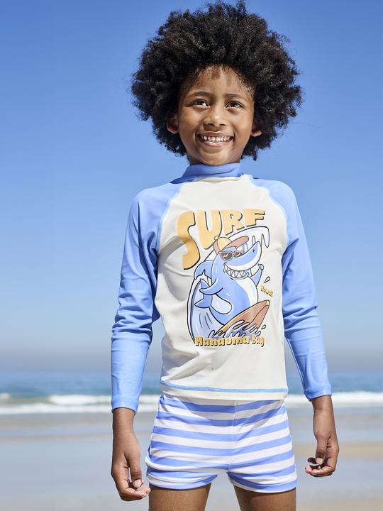 Image du produit Vertbaudet Jungen Strand-Set: UV-Badeshirt & Shorts (128)