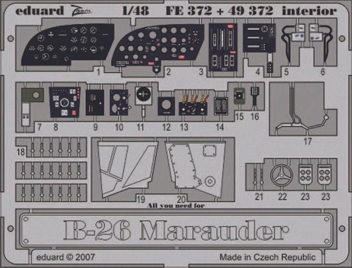Actual product image Eduard B-26 Marauder interior for Revell/Monogram kit