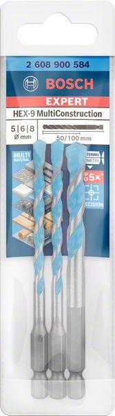 Actual product image Bosch Professional Zubehör EXPERT HEX-9 MultiConstruction drill bit set, 4/5/6/8 mm, 5 pcs. (4, 5, 6, 8 mm)