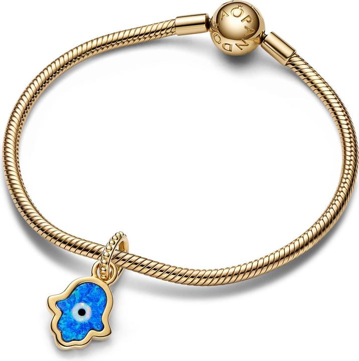 Image du produit Pandora Charm irisé bleu main de Fatima (Métal doré jaune)