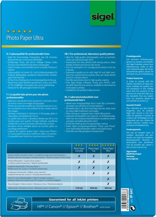 Produktbild Sigel Inkjet Ultra (260 g/m², A4, 50 x)