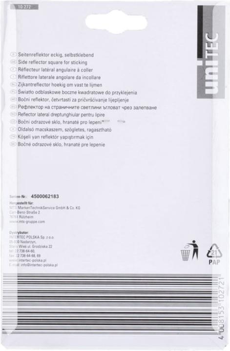 Produktbild Unitec Seitenreflektor eckig, 2 Stk,gelb