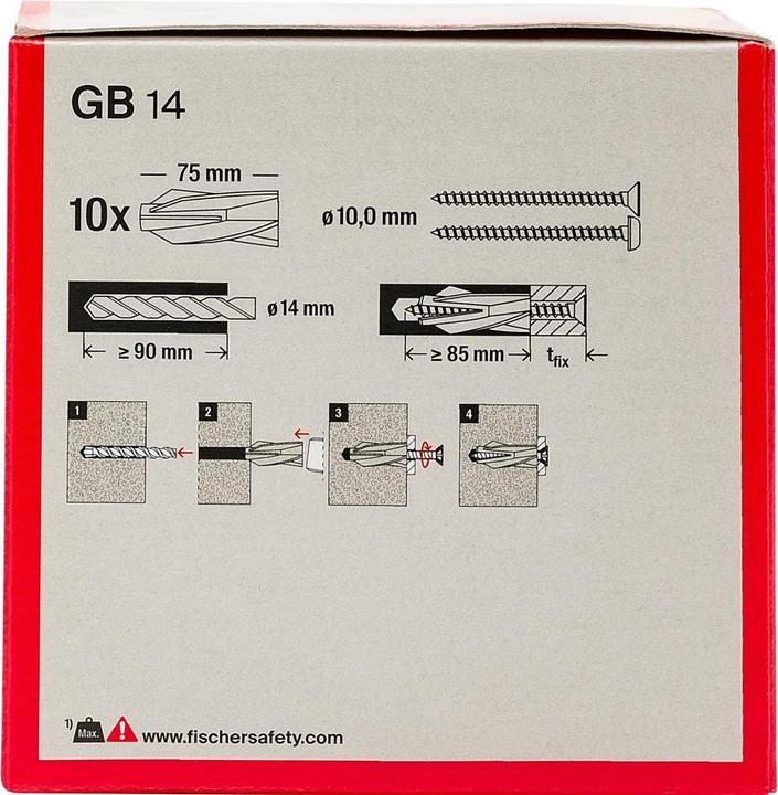 Actual product image Fischer Gas concrete dowel GB 14 75 mm 14 m (10 pcs.)