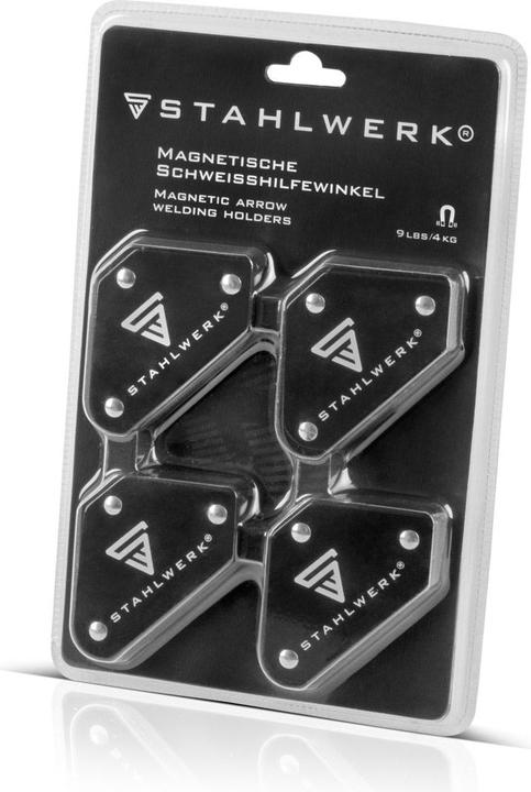 Produktbild Stahlwerk Schweisswinkel 4er Set Magnet 4 kg 9 lbs Schweissmagnet Magnetwinkel
