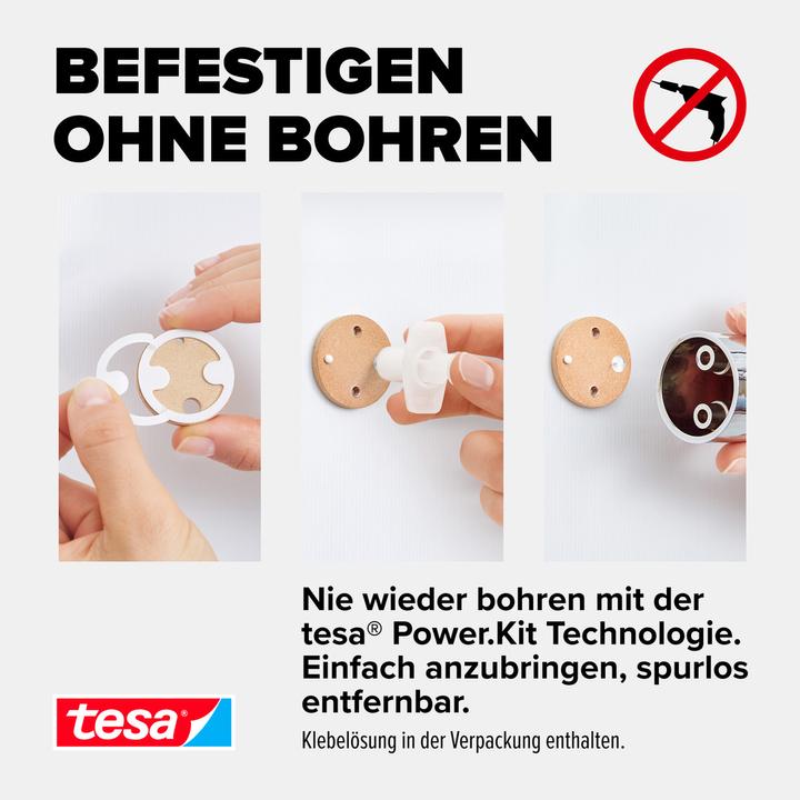 Produktbild tesa SPAA Wand-Brausehalter inkl. Klebelösung ohne Bohren