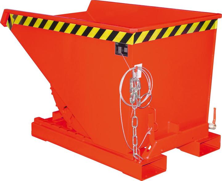 Produktbild eurokraft pro Mini-Kippbehälter für Späne, Volumen 0,225 m³, rot RAL 3000 (225 l)