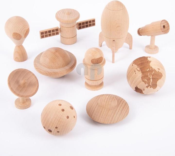 Produktbild TickiT Set mit 10 Weltraum Figuren und Objekten aus Holz