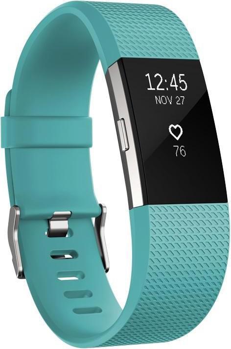Produktbild Fitbit Charge 2 - Teal/Silver - Large (21.45 mm)