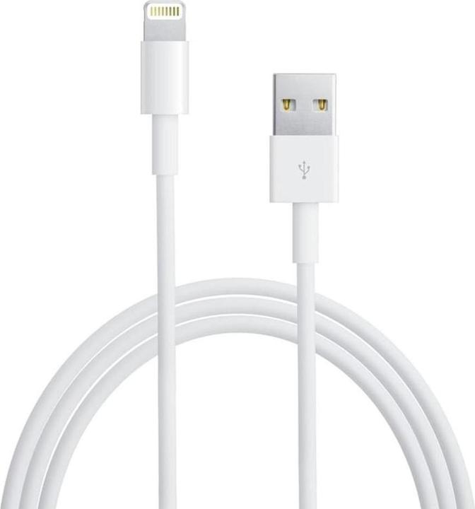 Image du produit - MD818 iPhone 5 Câble de données Lightning Blanc (Pack Rond) (1 m, USB 3.2 Gen 1)