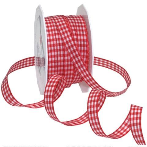 Actual product image Magni VICHY gift ribbon red / white, 20 m decoration ribbon for decorating & handicraft, 10 mm width (Gift ribbon, 1 x)
