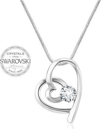 Levien Romantic Necklace Heart with clear crystal (L)