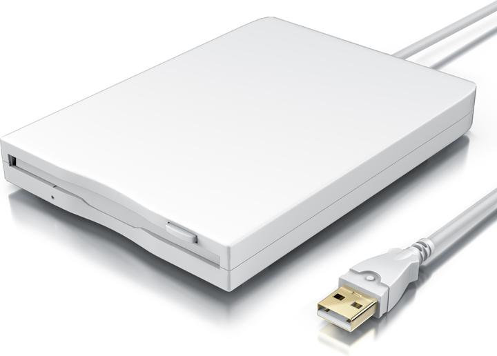 Produktbild CSL USB Diskettenlaufwerk extern, USB Floppy Laufwerk FDD 1,44MB (3,5) für PC & MAC, weiss (Floppy Disk Laufwerk)