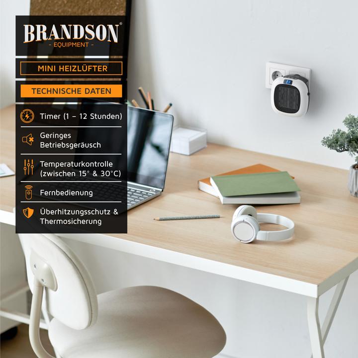 Actual product image Brandson Mini fan heater sockets (700 W)