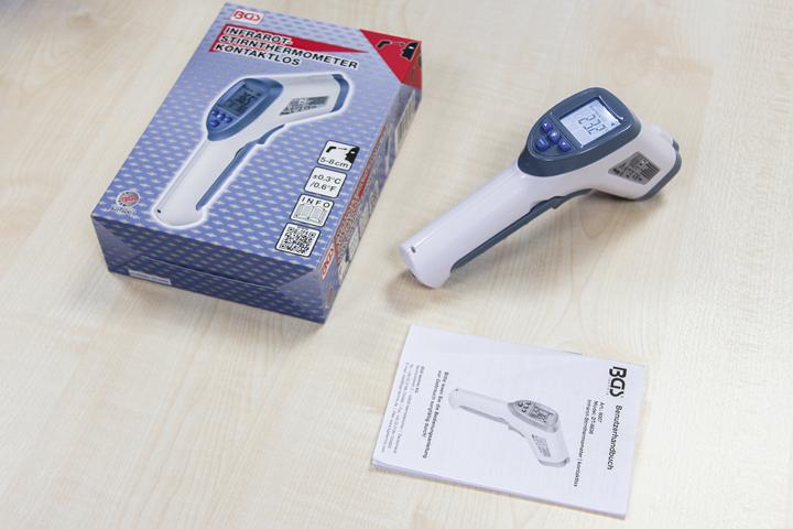 Produktbild BGS Stirn-Fieber-Thermometer kontaktlos, Infrarot für Personen + Objekt-Messung 0 - 100° (Berührungslos, Stirn)