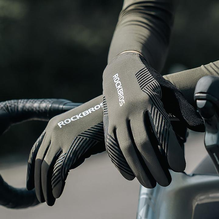 Actual product image Rockbros cycling gloves spring/summer/autumn, full, size: XL - black (XL)