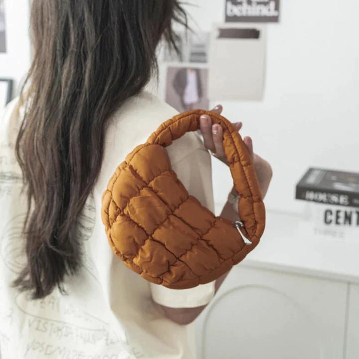 Image du produit Only-Bags.Store Mini-sac Cercle matelassé Téléphone Pourpre Élégant Violet Nylon souple Rembourré