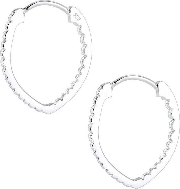 Image du produit Elli Boucles d'oreilles Créole Ovale Cristaux Zirconia 925 Argent (Zircone, Argent sterling 925)
