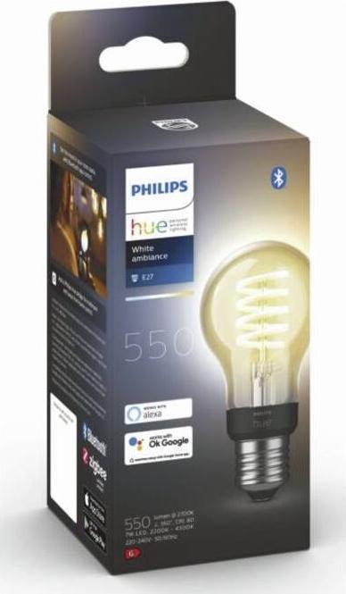 Actual product image Philips Hue Philips E27 single pack filament (E27, 7 W, 550 lm, 1 x, G)