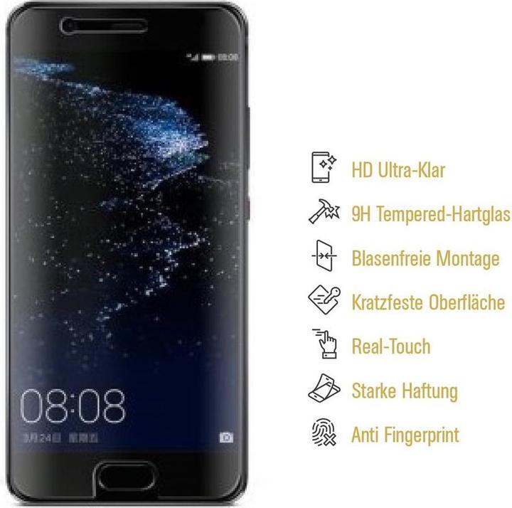Produktbild Protectorking 1x echtes Tempered 9H Panzerhartglas 3D KLAR (1 Stück, Huawei P10)