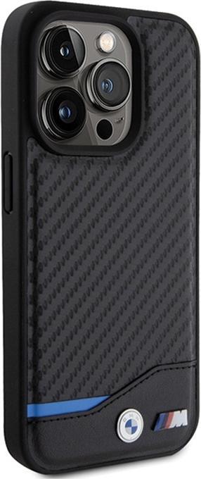 Immagine prodotto BMW BMHMP15X22NBCK Custodia rigida in pelle Carbon MagSafe per iPhone 15 Pro Max 6,7" in pelle/nero (Apple iPhone 15 Pro Max)