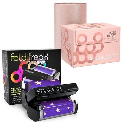 Immagine prodotto Framar Rosé All Day Embossed Roll Foglio di alluminio per l'illuminazione dei capelli medio 320ft con Fold