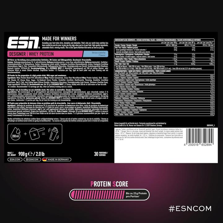 Produktbild ESN Designer Whey Protein (Stracciatella, 1 Stk., 908 g)