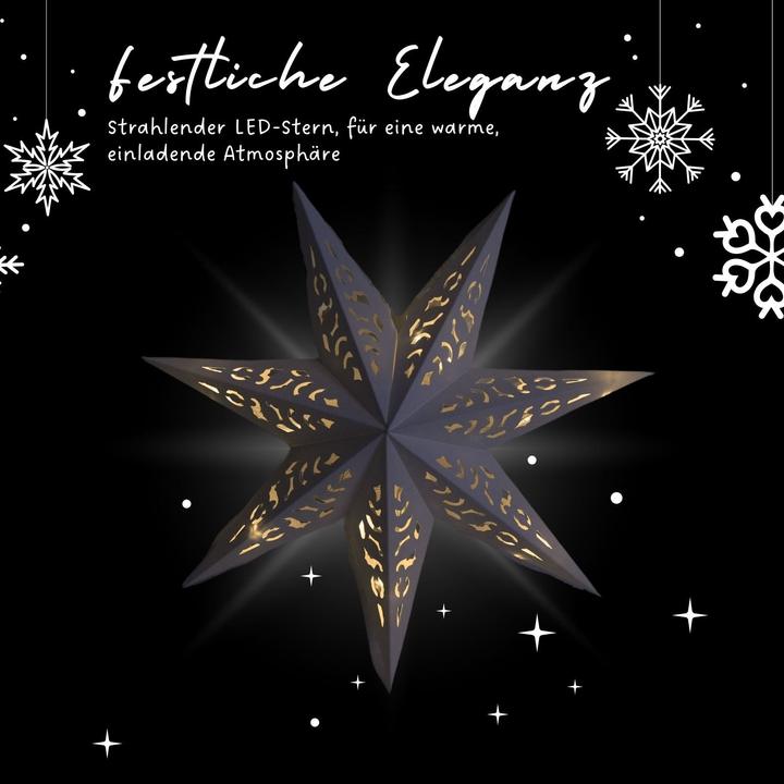 Produktbild Hermex LED Weihnachtsstern Leuchtstern Hanging Star Laterne Beleuchtung Faltstern