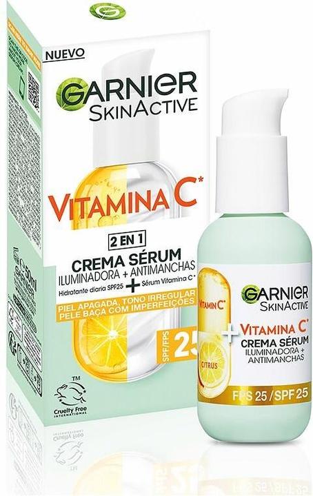 Actual product image Garnier SkinActive Cream and Serum with SPF 25 50ml (50 ml)