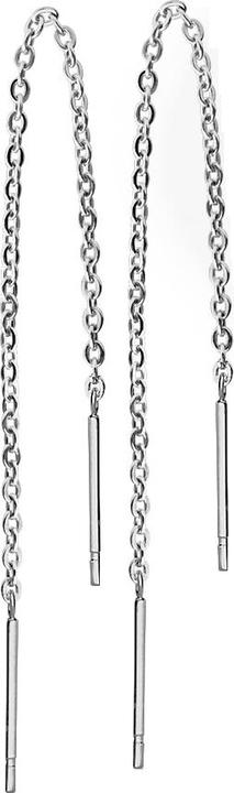 Star Piercing Ohrstecker mit freifallende Kette silber (ohne Messing, Chirurgenstahl 316L)