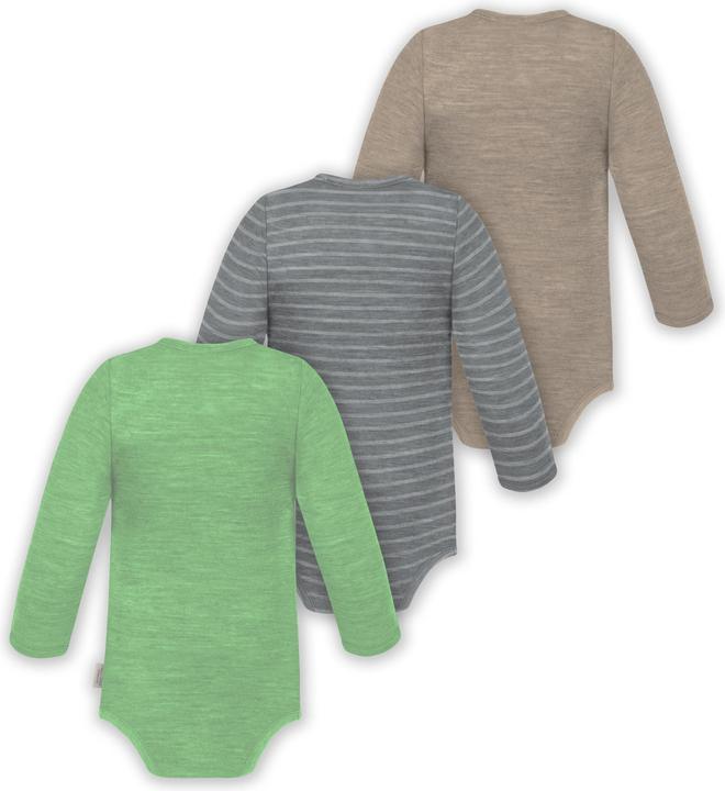 Produktbild Normani 3er Pack Baby Merino Langarm Wickelbody für Junge und Mädchen - 9355 (68)