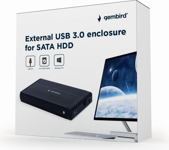 Immagine prodotto Gembird EE3-U3S-3 Contenitore per unità di archiviazione Contenitore per unità disco da 3,5 pollici (3.5")