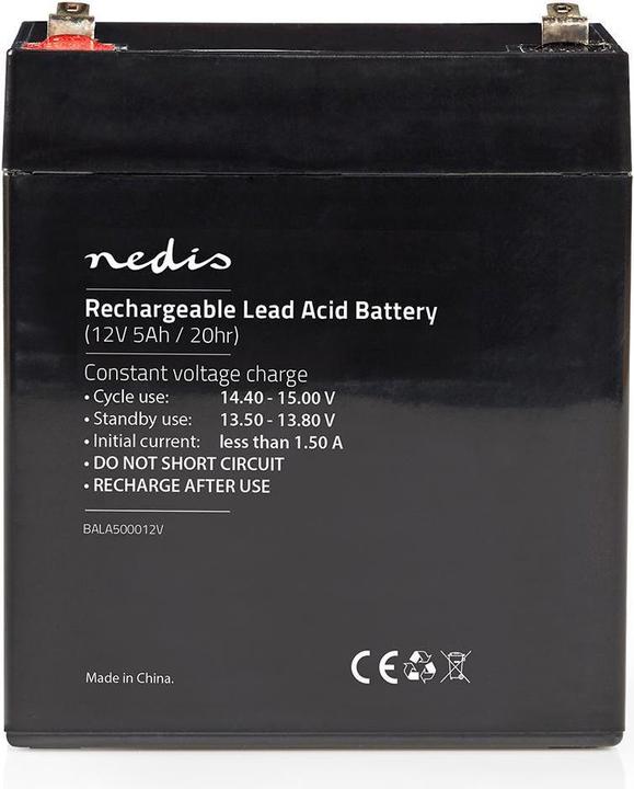 Produktbild Nedis Wiederaufladbare Blei-Säure-Batterie | Bleisäure | Wiederaufladbar | 12 V | 5000 mAh (1 Stk., 5000 mAh, Akku)
