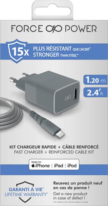 Actual product image Force Power Charger USB A/Lightning cable (USB 2.0)