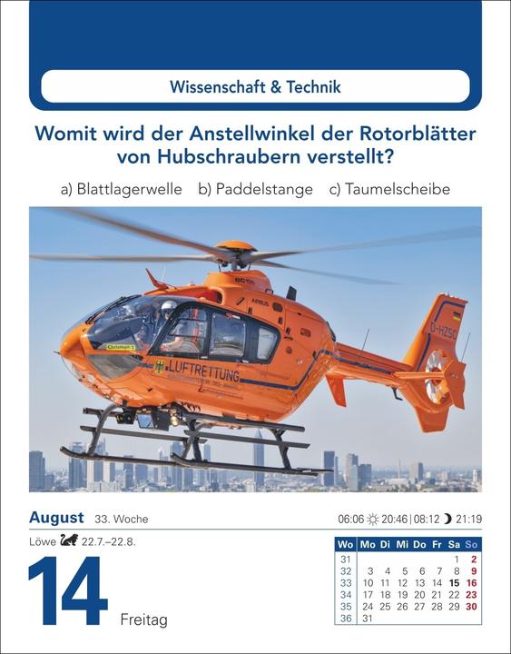 Produktbild Harenberg Allgemeinbildung Tagesabreisskalender 2026 - Das tägliche Wissens-Quiz (Weicher Einband, Deutsch)