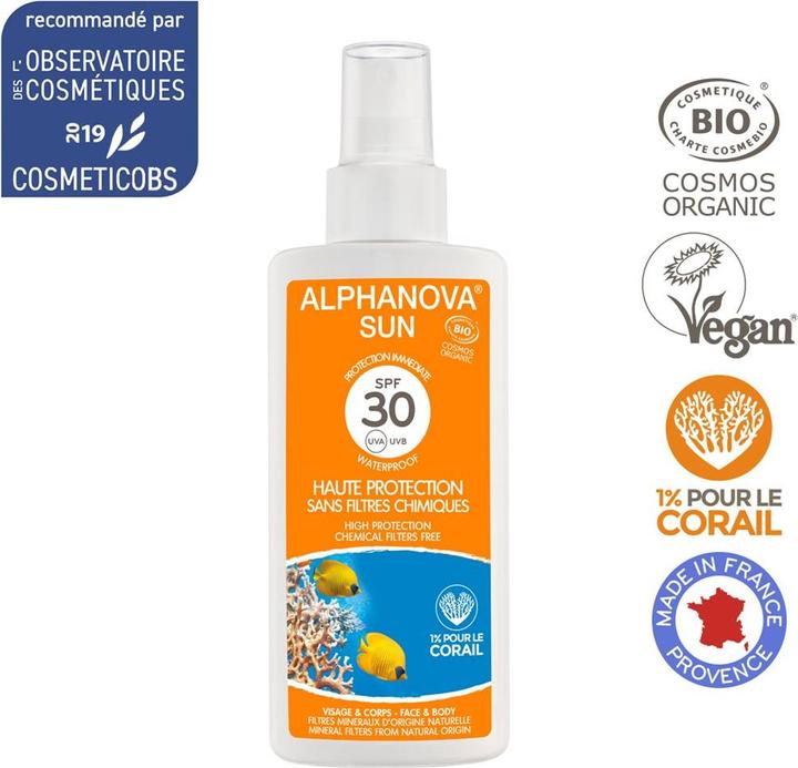 Actual product image Alphanova SUN Spray Bio SPF30 without nanoparticles liq (Sun spray, SPF 30, 125 g)