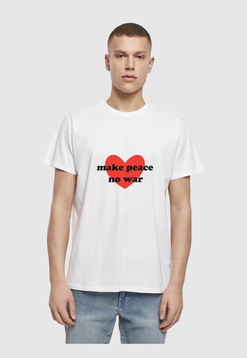 Immagine prodotto Merchcode Peace - Maglietta Basic bianca con cuore rosso - 112233 (XL)