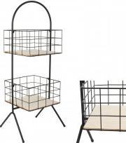 Produktbild Home Deco Factory beistelltisch mit 2 körben h80cm