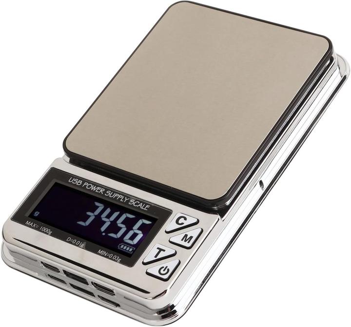 Actual product image Swissdetector Portable electric scale USB rechargeable - 0,01 X 1000g