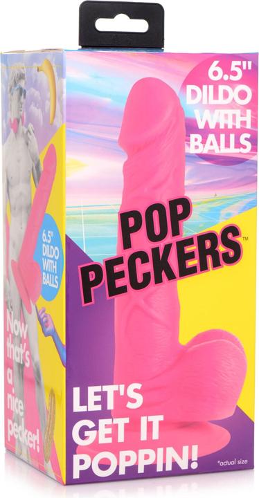 Image du produit Pop Peckers Poppin Dildo 16.5 cm - Pink