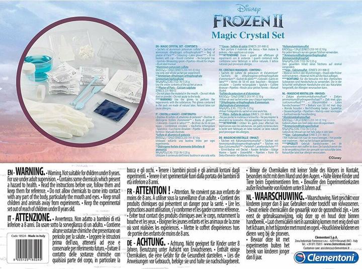 Nutritional values and ingredients Clementoni Magic Crystals, Frozen 2