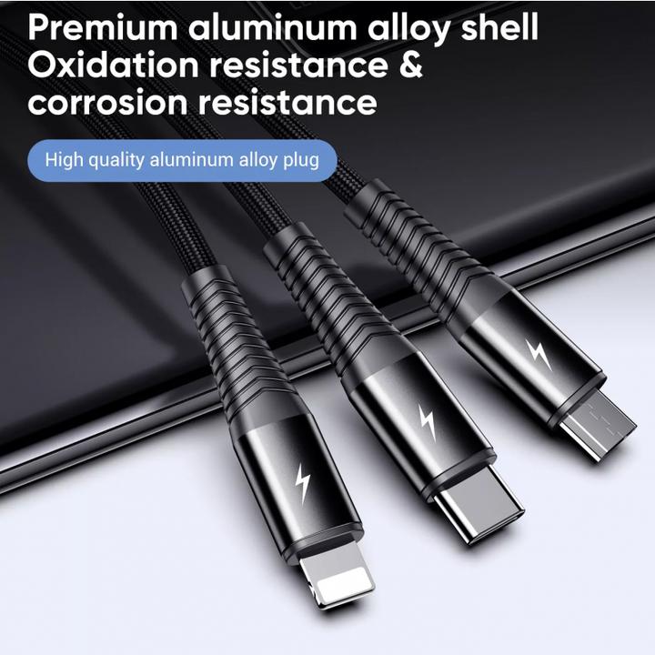 Produktbild Joyroom S-1230G4 3in1 USB-C / Lightning / Micro USB 1.2m USB cable (black) (1.20 m)
