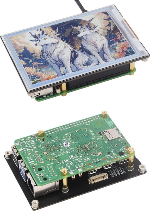 Actual product image WaveShare 600×400 4inch colour E-Ink display Raspberry HAT+