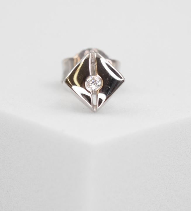 Image du produit Muau Boucles d'oreilles simples en or blanc 750 zirconium 7mm (Or 750/18 K)