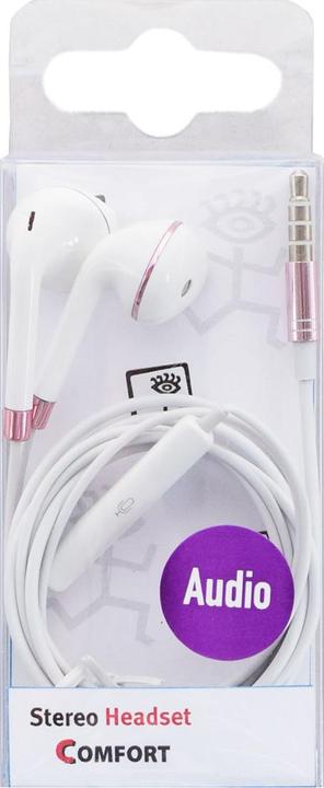 Produktbild 2GO In-Ear Stereo-Headset "Comfort" - weiss/pink (Kabelgebunden)